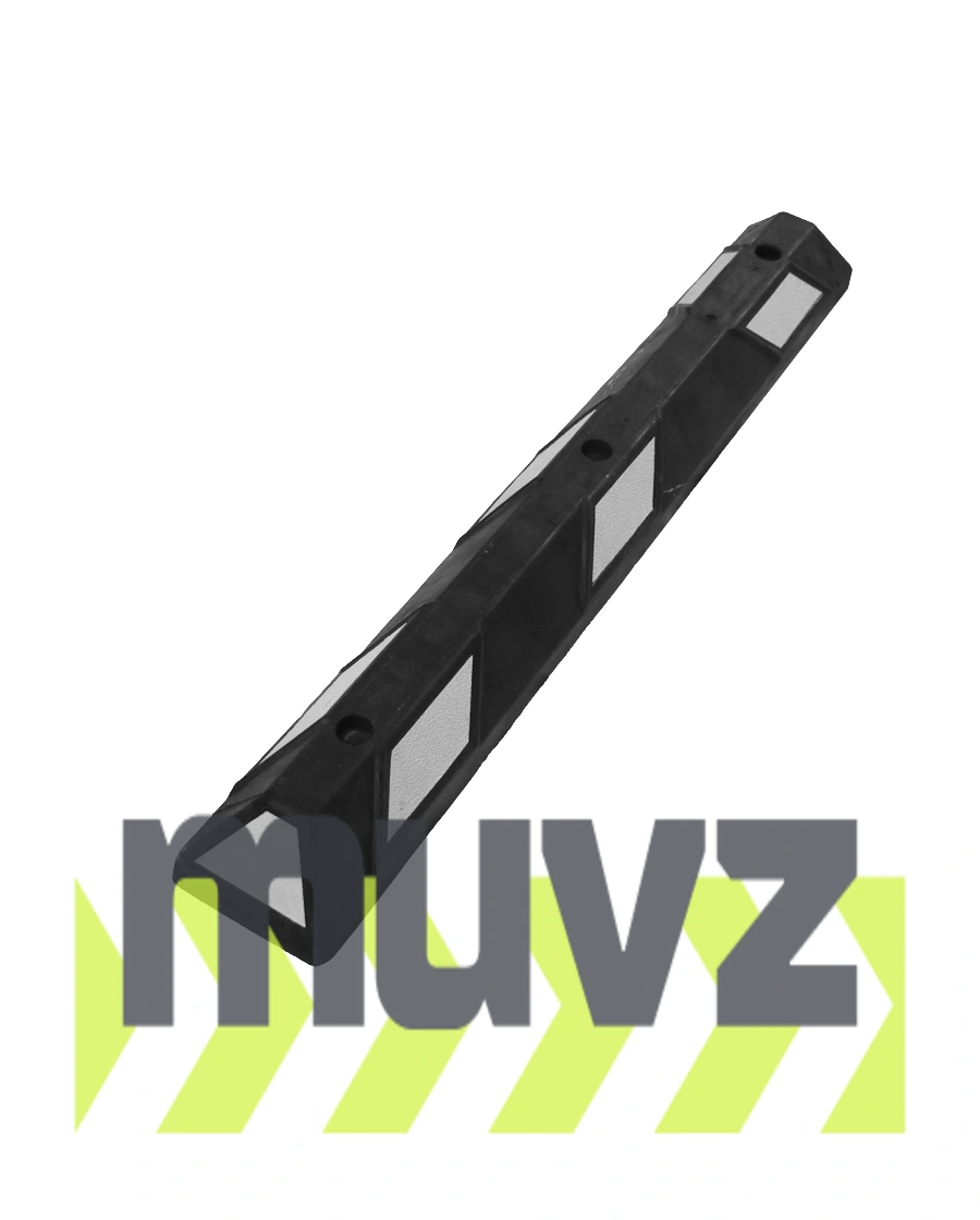 4\u0027 Economy Black \u0026 White Rubber Parking Block w/three 8\" Lag Bolt \u0026 Anchors