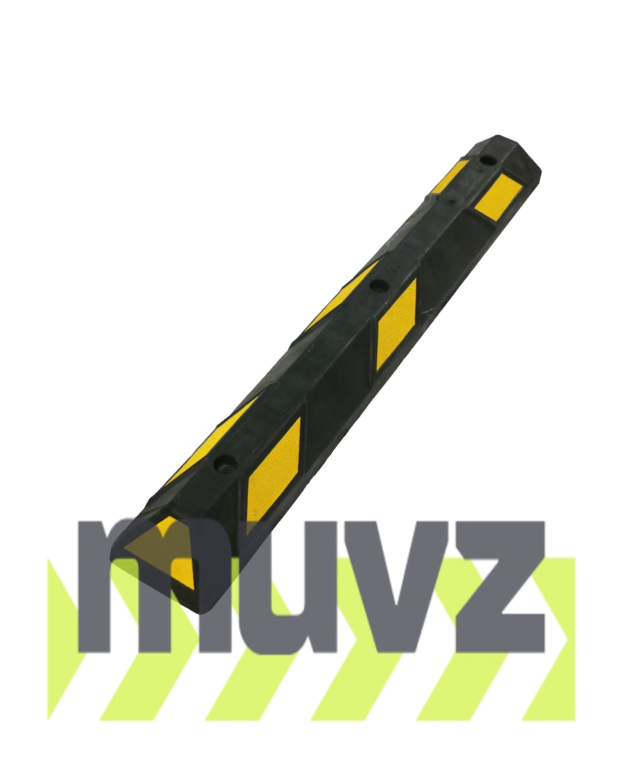 4\u0027 Economy Yellow Rubber Parking Block w/three 8\" Lag Bolt \u0026 Anchors