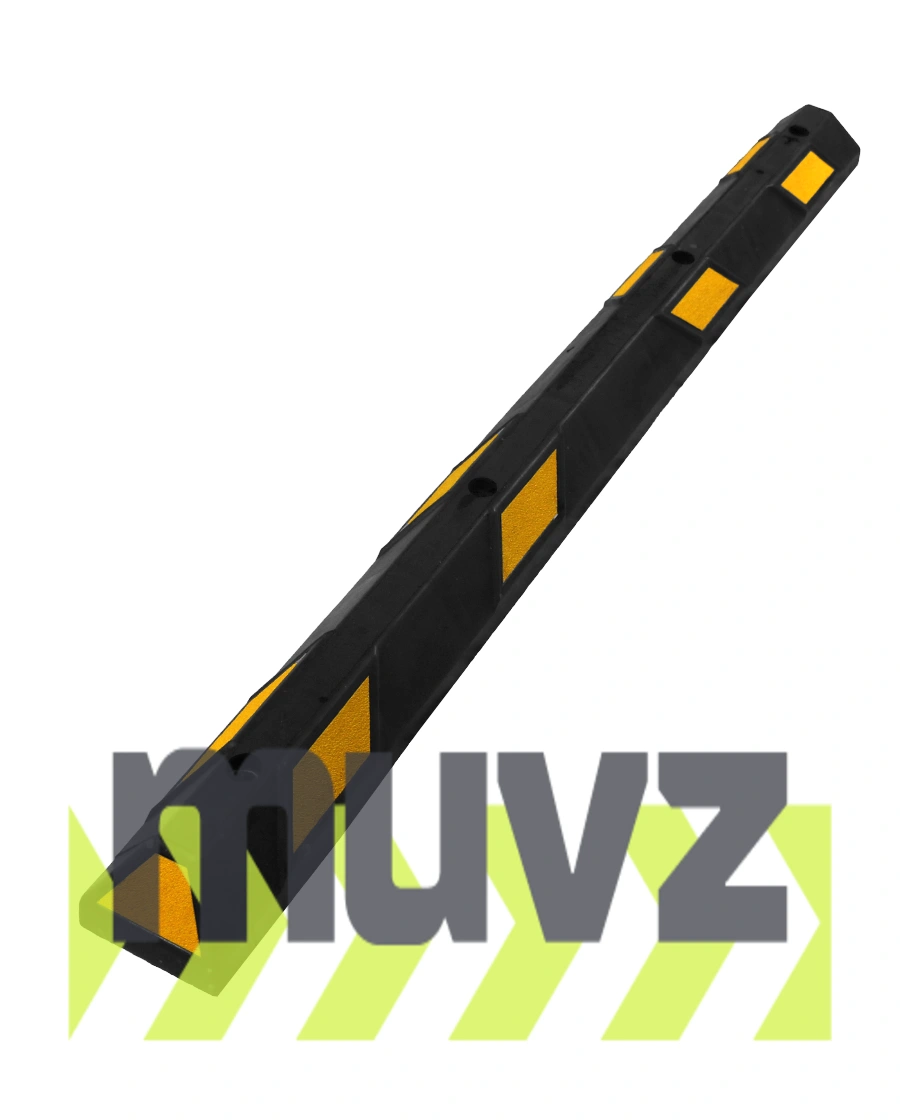 6\u0027 Economy Yellow Rubber Parking Block w/four 14\" Galvanized Rebar Steel Spikes