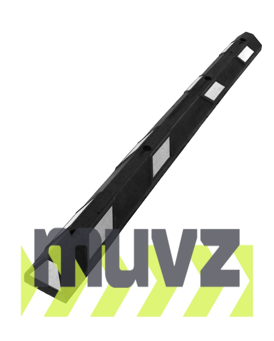 6\u0027 Economy Black \u0026 White Rubber Parking Block w/four 18\" Heavy Duty Galvanized Steel Spikes