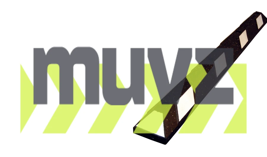 6\u0027 Recycled Rubber Parking Block w/White Reflective Tape \u0026 Wedge Bolt Fasteners for Concrete