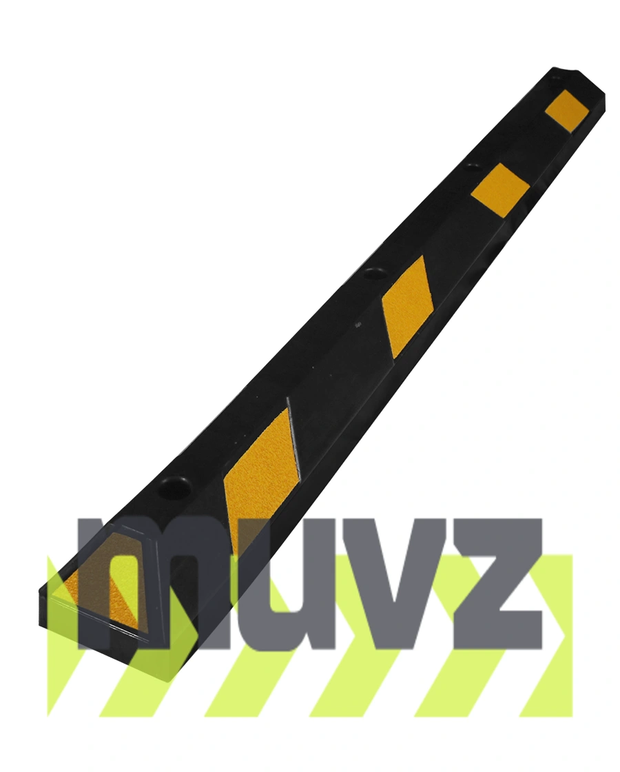 6\u0027 Yellow Rubber Parking Block w/four 12\" Galvanized Steel Spikes