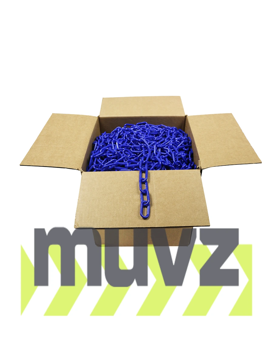 500\u0027 Box of Blue 2\" Link, Standard Plastic Chain