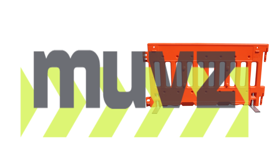 Orange, Pedestrian Wall Barricade w/ T-Legs (72\" L x 3\" W x 38\" H)