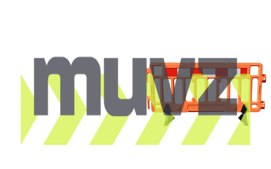 79\" Economy, Interlocking Pedestrian Fence, Orange with Orange \u0026 White Reflective Tape