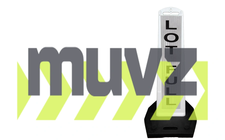 Stackable \u0027Premier Panel\u0027 barricade, \u0027Lot Full\u0027 with Double Sided HI Sheeting \u0026 20 lb Base