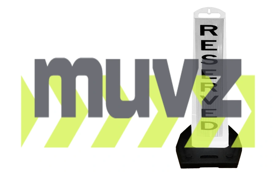 Stackable \u0027Premier Panel\u0027 barricade, \u0027Reserved\u0027 with Double Sided HI Sheeting \u0026 20 lb Base