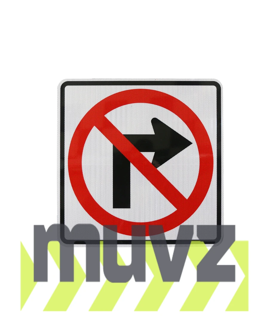No Right Turn Symbol Signs