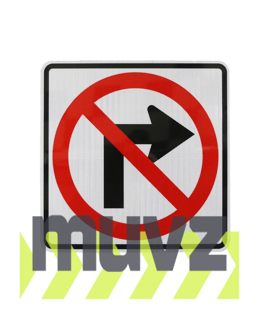 No Right Turn Symbol Signs