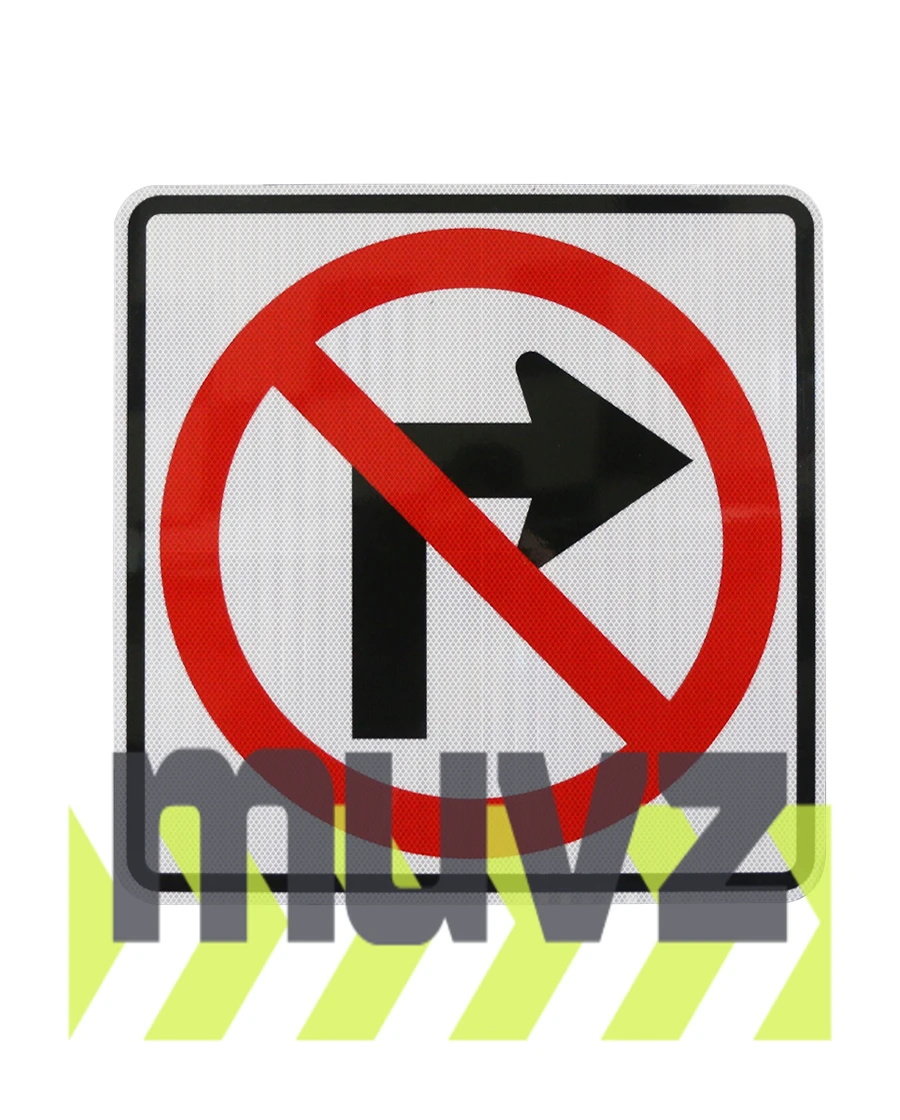 No Right Turn Symbol Signs