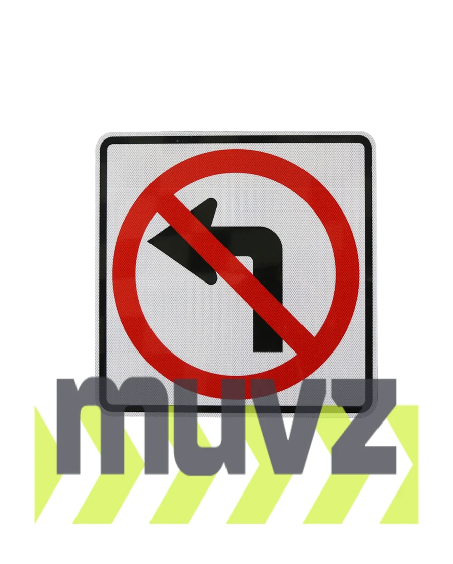 No Left Turn Symbol Signs