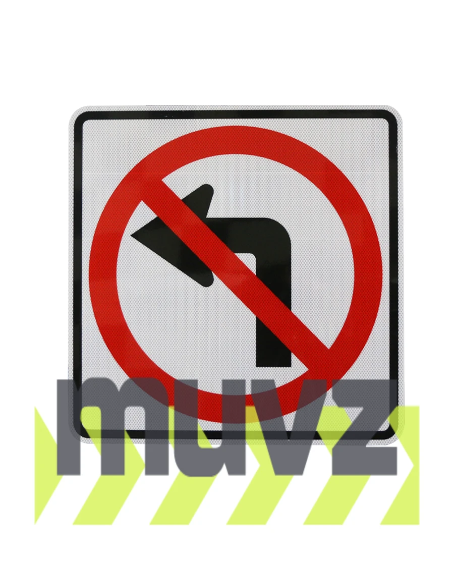 No Left Turn Symbol Signs