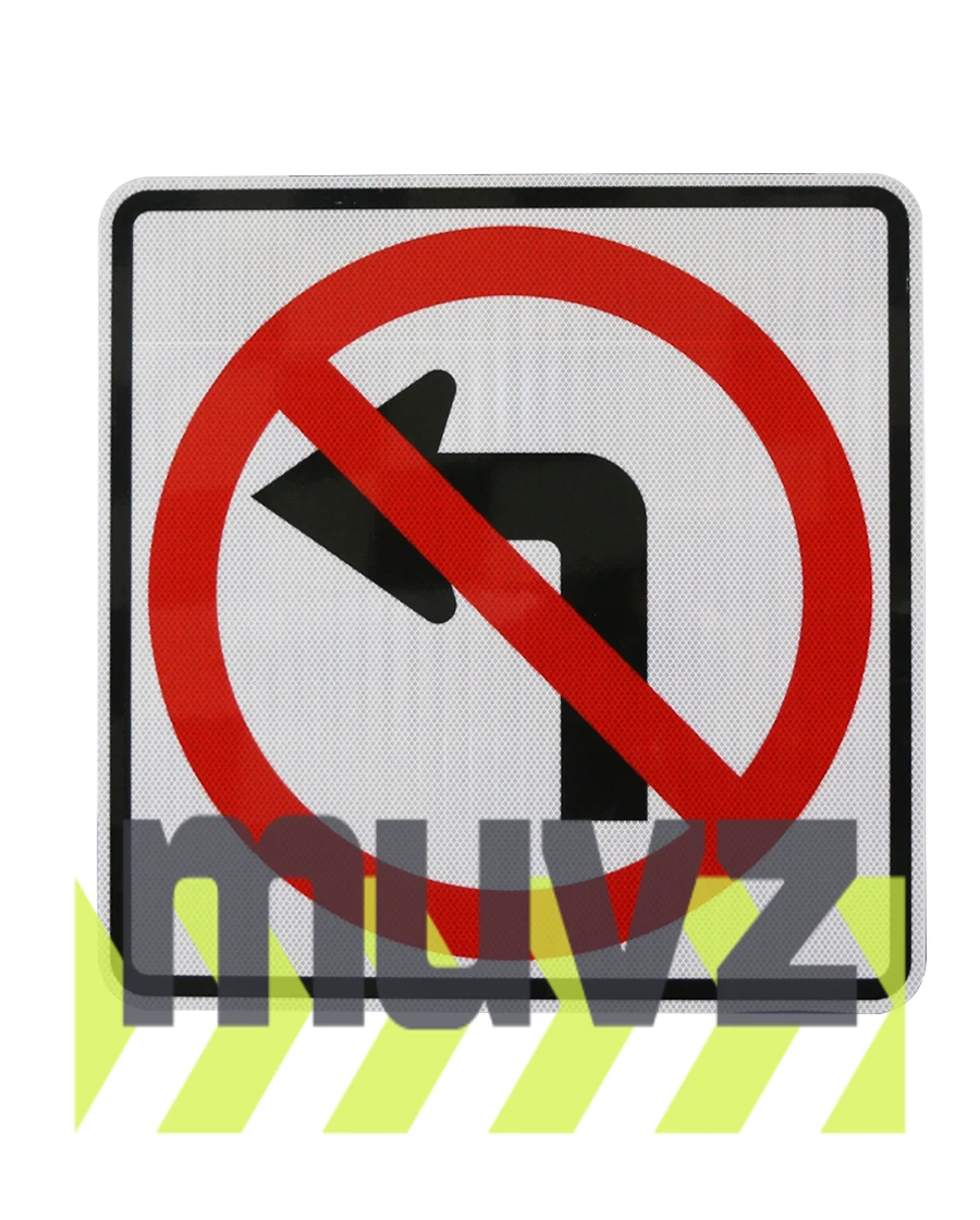 No Left Turn Symbol Signs