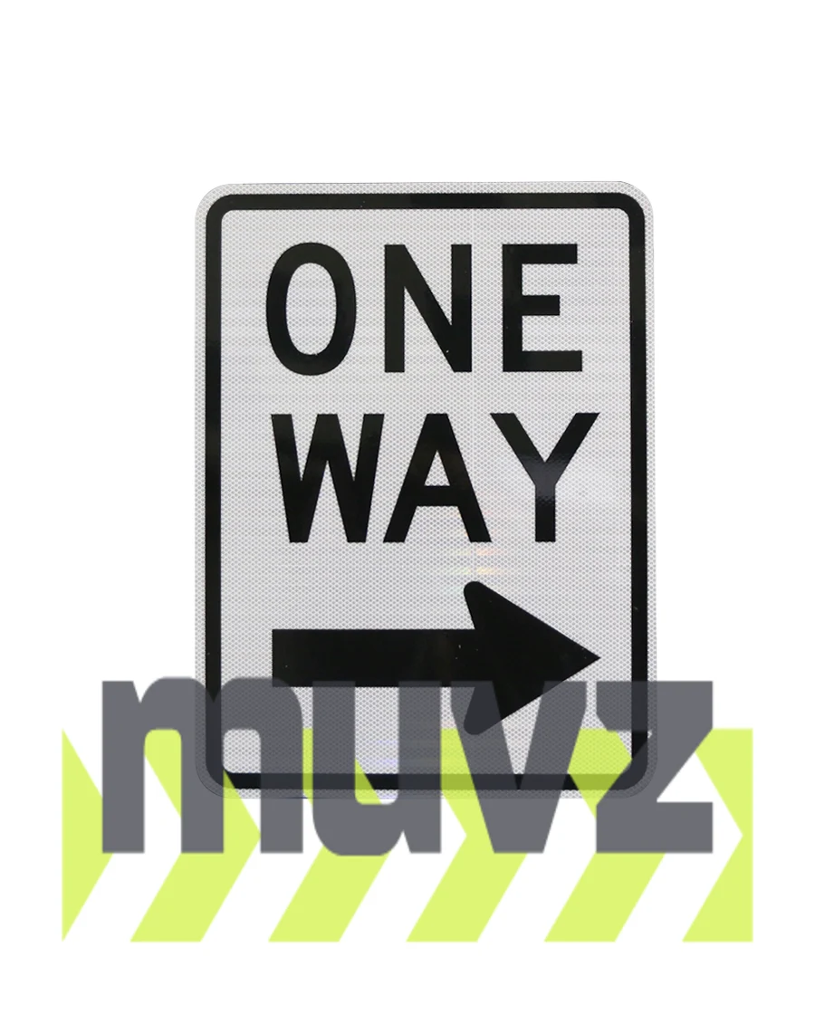 One Way with Right Arrow (Under Words) Signs