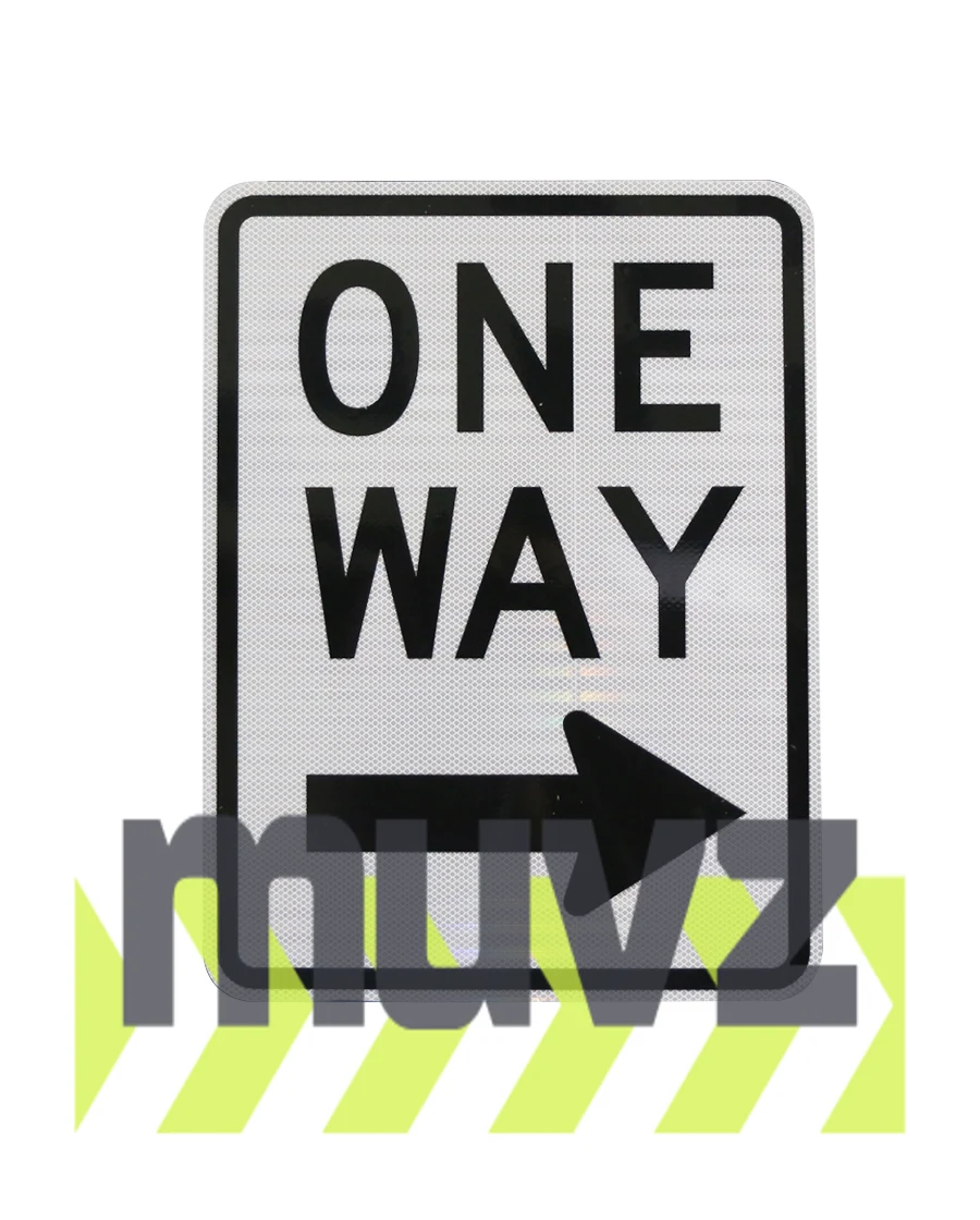 One Way with Right Arrow (Under Words) Signs
