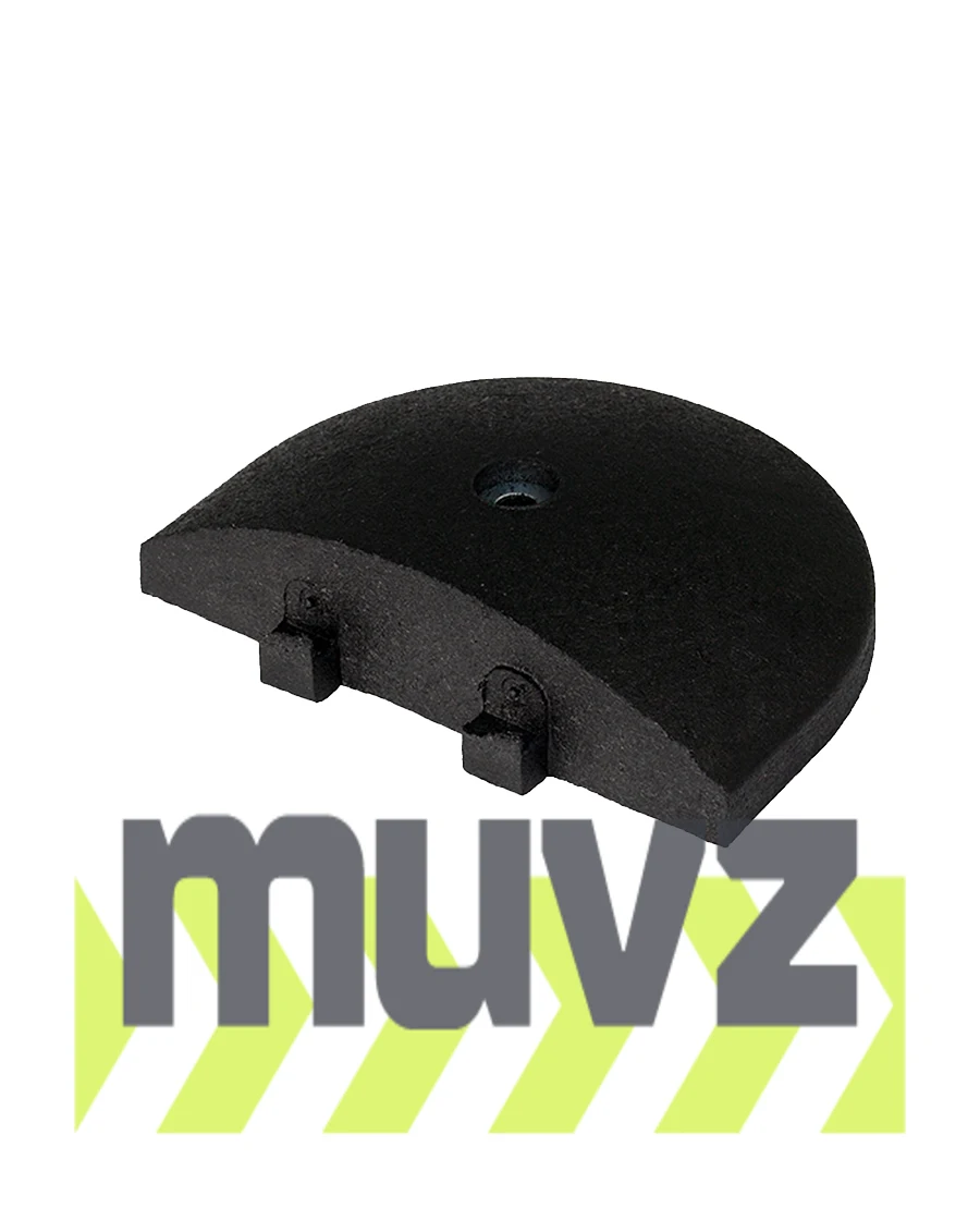 9\" Rounded End Cap for ALLEY-BUMP w/ 12\" Heavy-Duty Galvanized Steel Spikes