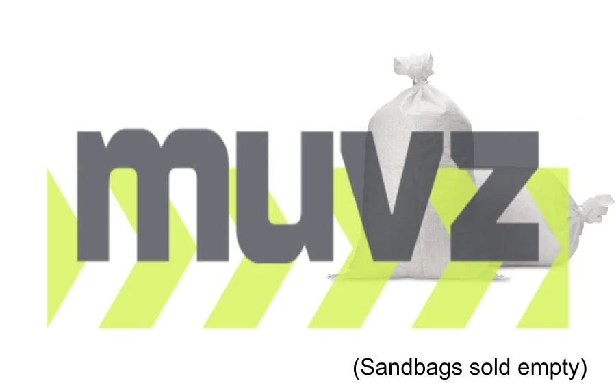 14\" x 26\" White Woven Polypropylene Sandbags with Ties (EMPTY)