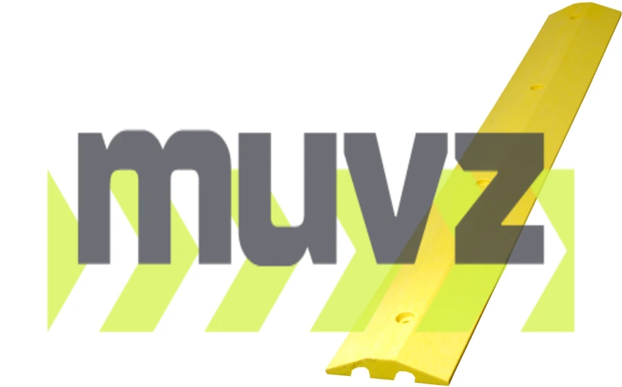 12\u0027 Yellow \u0027Economy\u0027 Recycled Plastic Speed Bump with 12\" Galvanized Steel Spikes