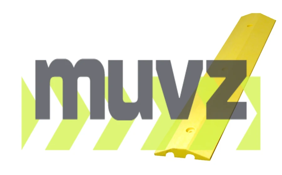 4\u0027 Yellow \u0027Economy\u0027 Recycled Plastic Speed Bump with 12\" Galvanized Steel Spikes