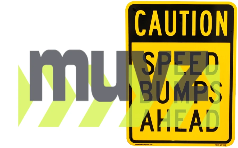 18\" x 24\", EG Reflective, \"Caution Speed Bumps Ahead\" Sign