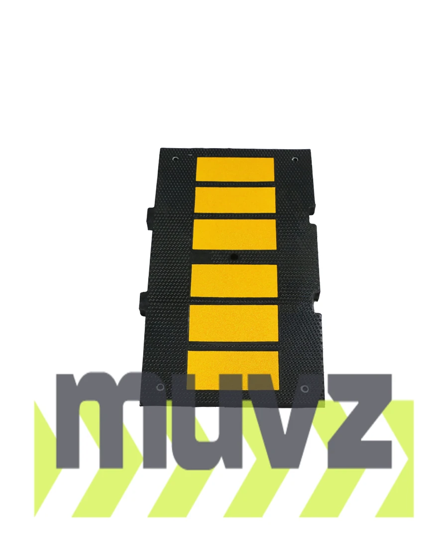 Economy Recycled Rubber Speed Hump Section, 36\" L x 20\" W x 2\" T w/12\" Galvanized Spikes