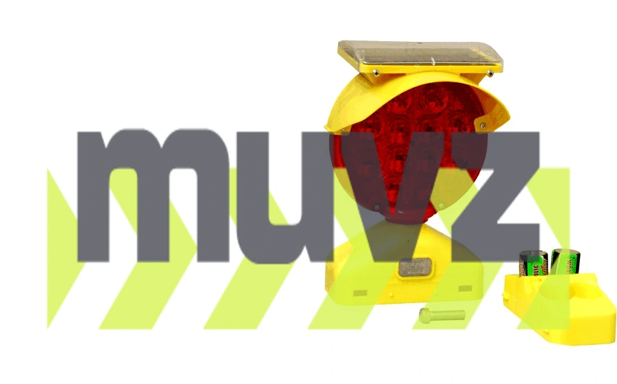 Economy Solar Assist Type B Flasher, Red with Two (2) D-Cell Batteries