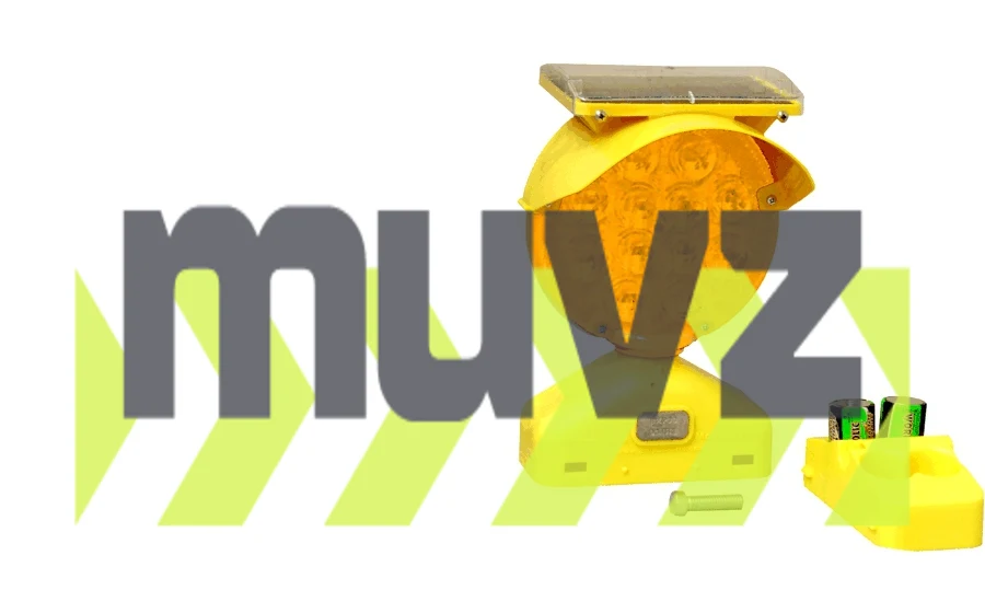 Economy Solar Assist Type B Flasher, Yellow with Two (2) D-Cell Batteries