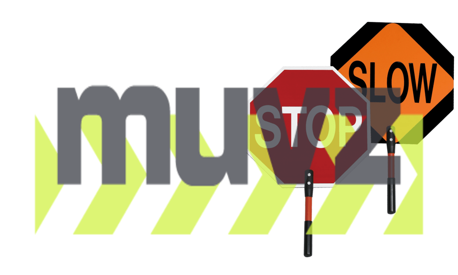 Heavy-Duty 18\" Non-Reflective STOP/SLOW Paddle with 12\" Plastic Handle