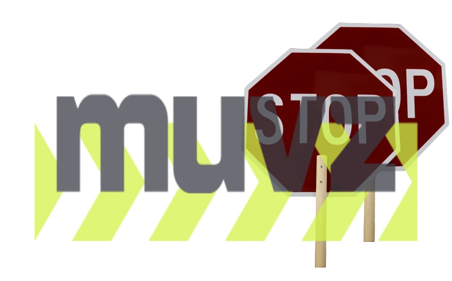 18\" Engineer Grade Reflective STOP/STOP Paddle w/ Wooden Handle