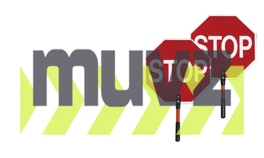 Heavy-Duty 18\" Non-Reflective STOP/STOP Paddle with 12\" Plastic Handle