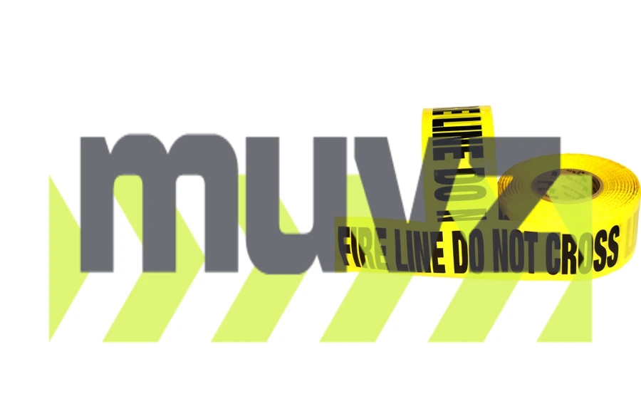 3\" x 1000\u0027 Yellow, Barrier Tape \"FIRE LINE DO NOT CROSS\"