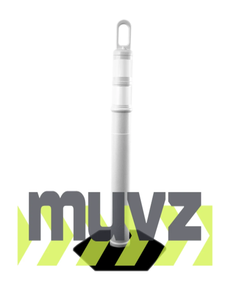 42\" WHITE Looper Tube with two (2) 3\" Reflective Collars and 18 Lb. Base