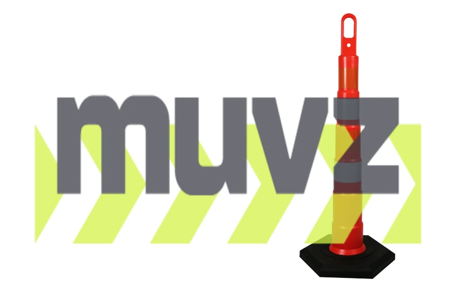 42\" Traffix Looper Cone Channelizer w/Four (4) 4\" EG Reflective Collars \u0026 16 Lb Recycled Rubber Base