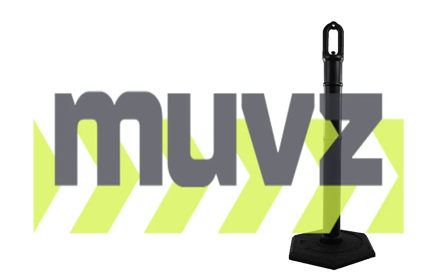 42\" BLACK Ringtop Tube with 18 Lb. Base