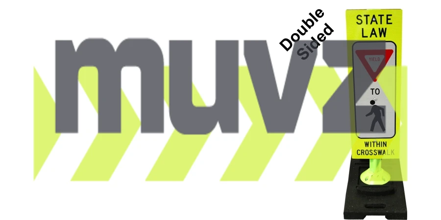 36\" x 12\" Reboundable Crosswalk Sign