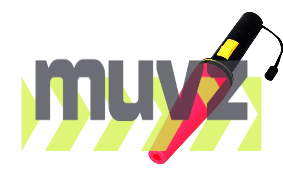 7\" Long, D-Cell, Incandescent Flashlight w/7\" Red Safety Cone Traffic Wand