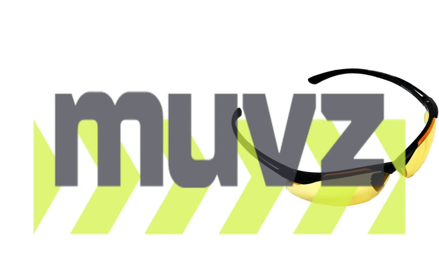 Z87+ Safety Sunglasses (light, wrap around lens, matte-black frame, amber anti-fog lens)