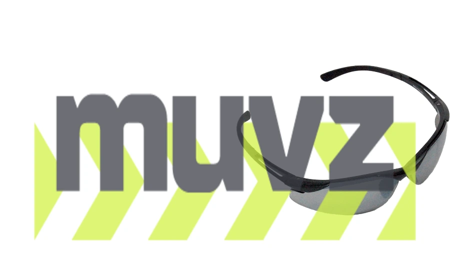 Z87+ Safety Sunglasses (light, wrap around lens, matte-black frame, silver anti-fog lens)