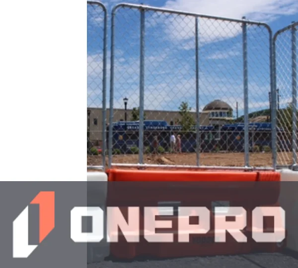 Orange Yodock 2001MB Barricade with Fence Panel