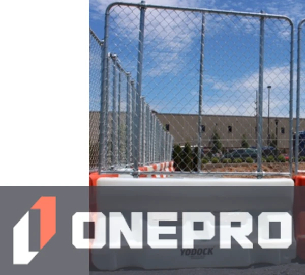 White Yodock 2001MB Barricade with Fence Panel