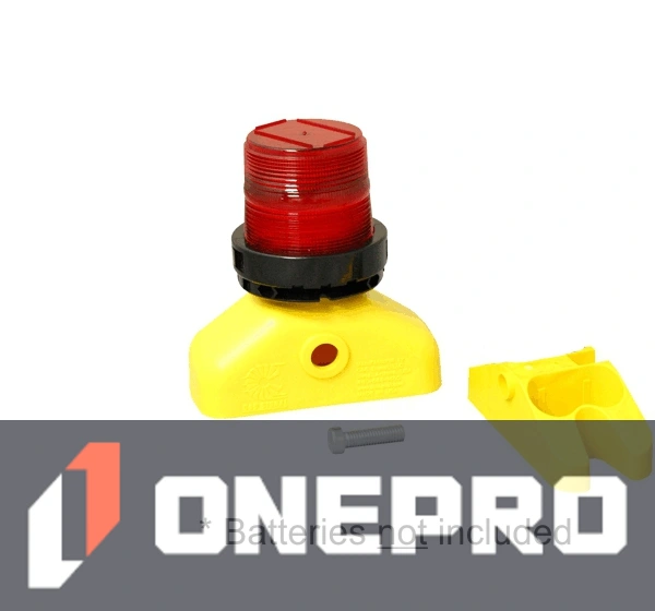 3 Volt, LED, D-Cell, Airport Barricade Light with Photo-Cell, Red 360 degree lens