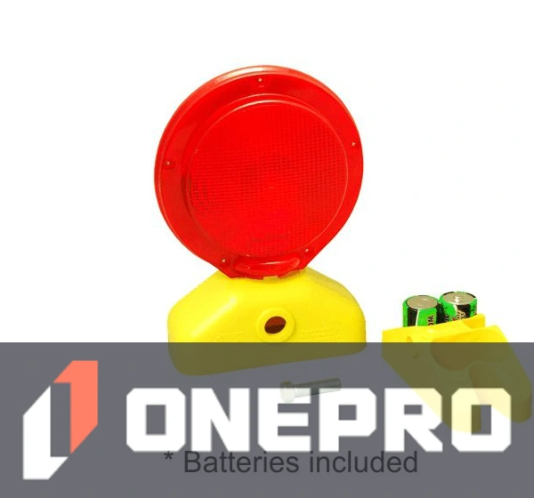 3-Volt RED LED Barricade Flasher with Two (2) D-Cell Batteries