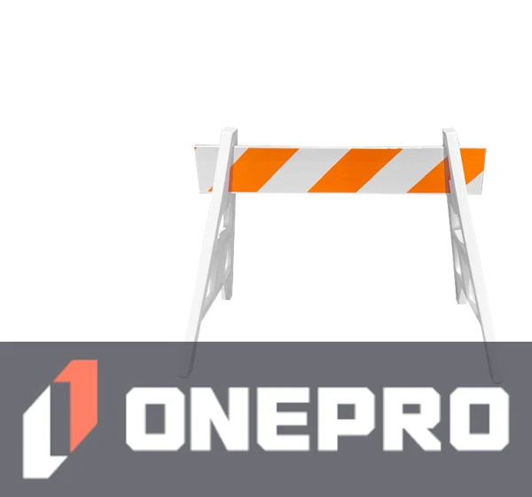 Economy A-Cade Leg Kit-(2) Econ A-Cade Legs \u0026 (1) 4\u0027 Rail w/Orange \u0026 White EG Reflective Sheeting 1 Side