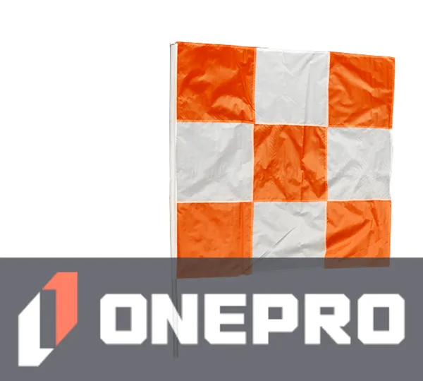 36\" Orange \u0026 White Checkered Airport Flag