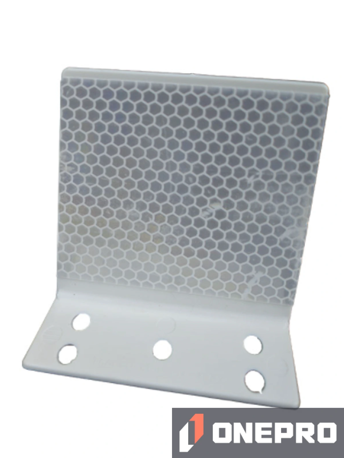 Box of 50 - 3\" White ABS Barrier Wall Reflectors White Reflective Sheeting on One (1) Side
