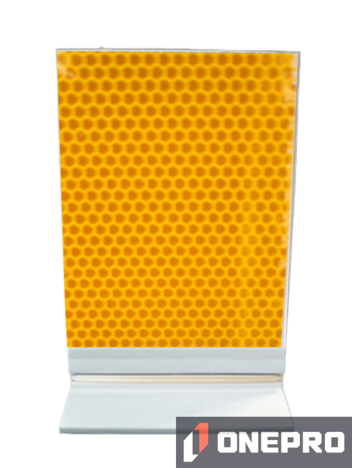 Box of 50-3\" x 4\" Flexible White Barrier Wall Reflectors Yellow Reflective Sheeting on One (1) Side
