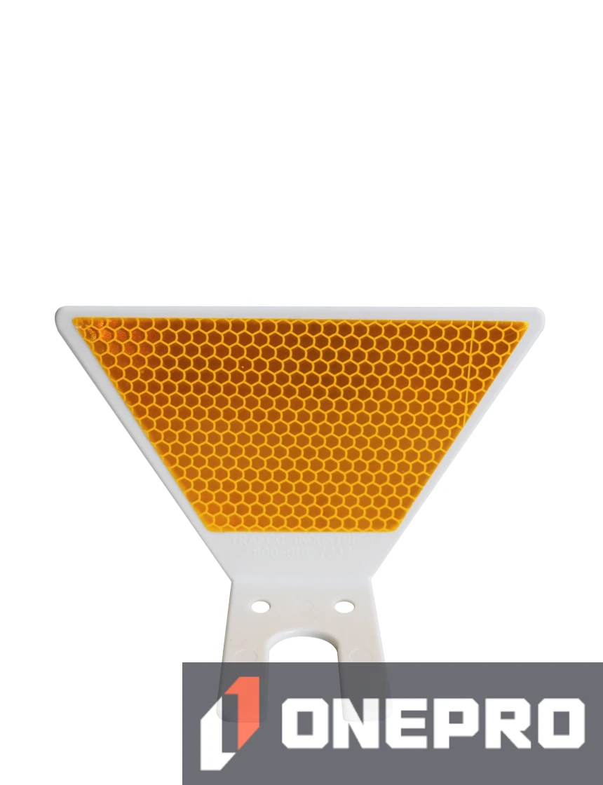 Butterfly Guardrail Reflector, Yellow with One (1) White Reflective Panel (Box of 50)