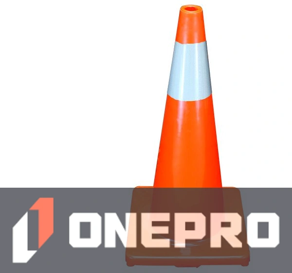 Solid Orange, 28\", 5.0 lb, Economy Cone w/ 6\" Reflective Collar
