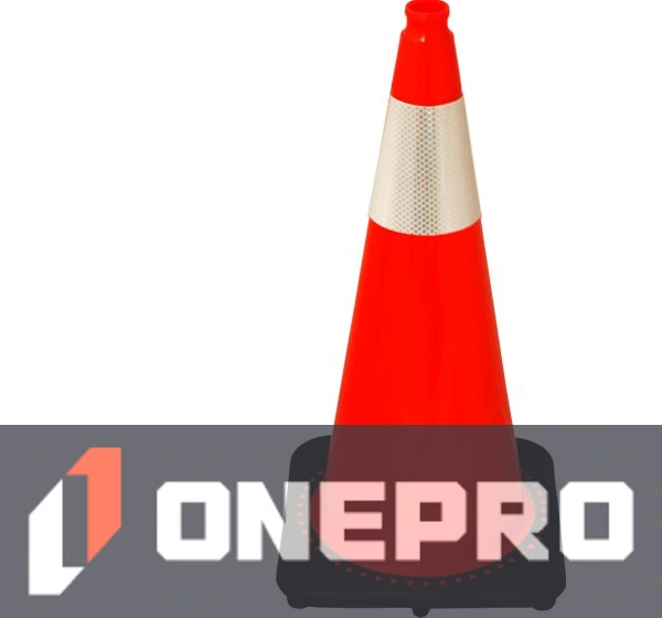 Orange 28\" 7.0 lb Black Base Cone with 6\" Reflective Collar