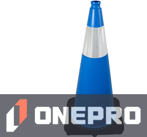 Light Blue 28” 7.0 lb Black Base Cone with 6” Reflective Collar